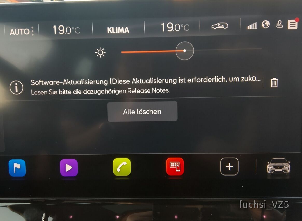 Meldung Update Infotainment